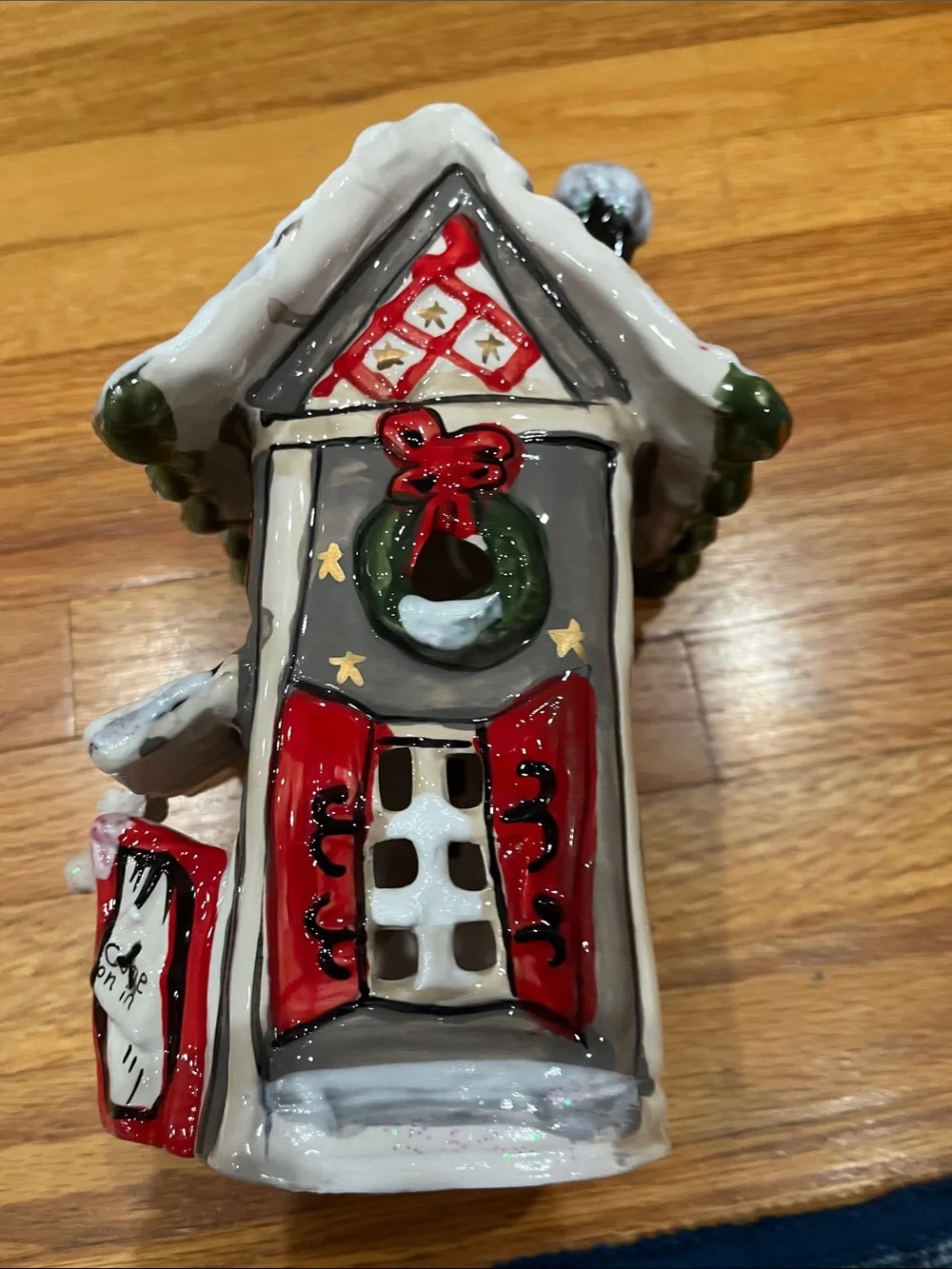 Blue sky Blitzens house  of Pancakes Ceramic Holiday Ornament -